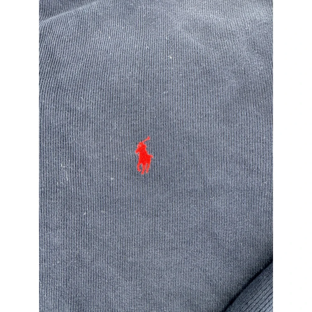 Polo Ralph Lauren Mens Sweater Quarter Zip XL Pullover Navy‎ Blue Red Pony Logo